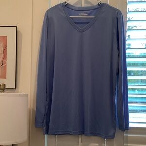 Light Blue V-Neck Long Sleeve Shirt